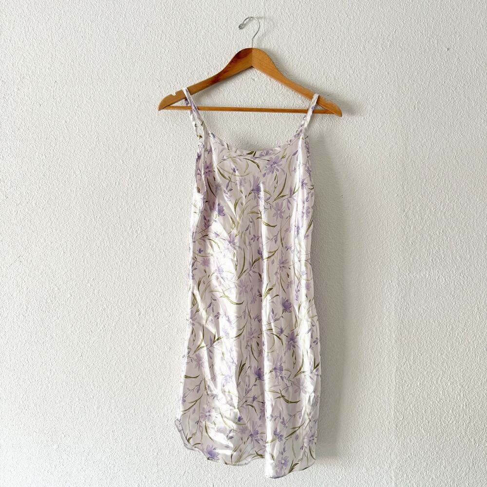 Women's Vintage Light Purple Floral Slip Dress